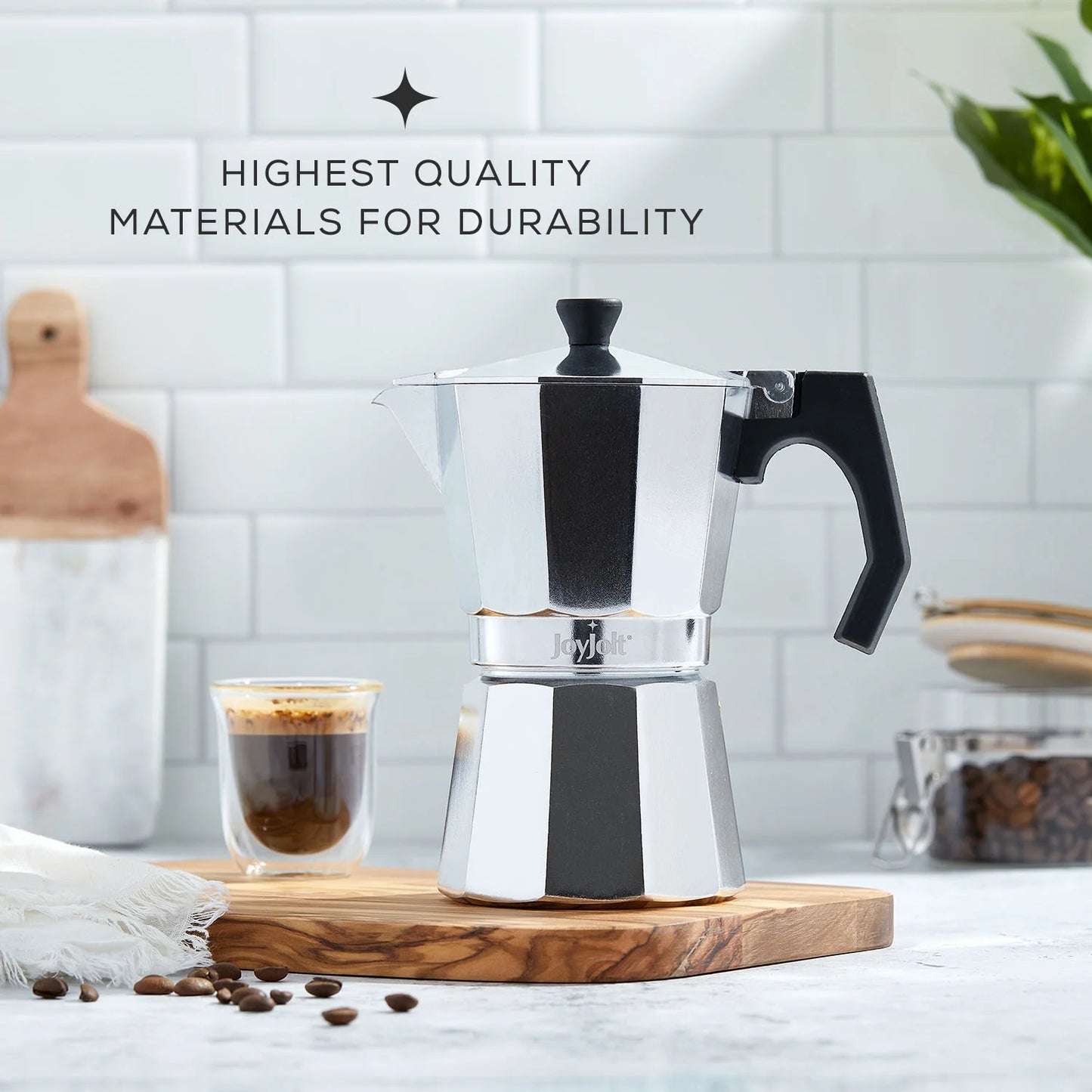 Store 6-Cup Stovetop Coffee Maker – JoyJolt Moka Pot
